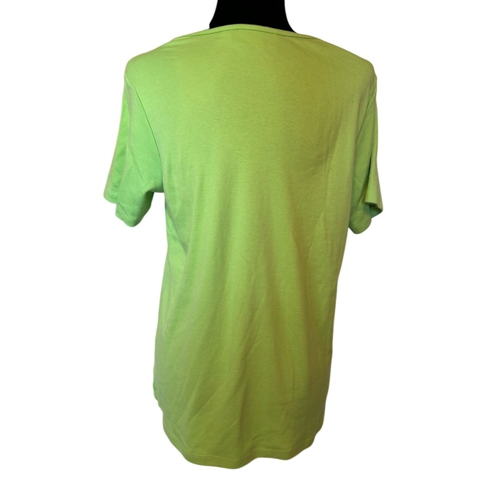 NWOT Quacker Factory Lime‎ Green Short Sleeve Top with Rhinestones Size Small - Picture 2 of 5